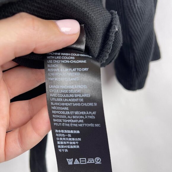 Anthropologie Black Metier Structured Thermal Long Sleeve Top Size Medium - Picture 6 of 11
